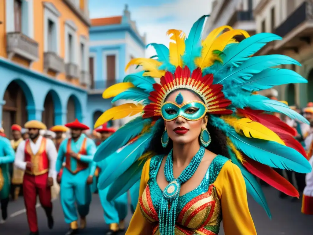 Deslumbrante desfile de carnaval en Montevideo, Uruguay