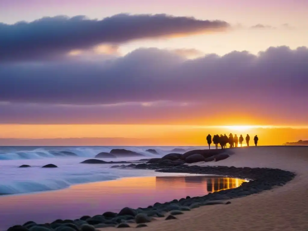 Fotografía detallada de un atardecer en Playa Brava, Punta del Este, Uruguay