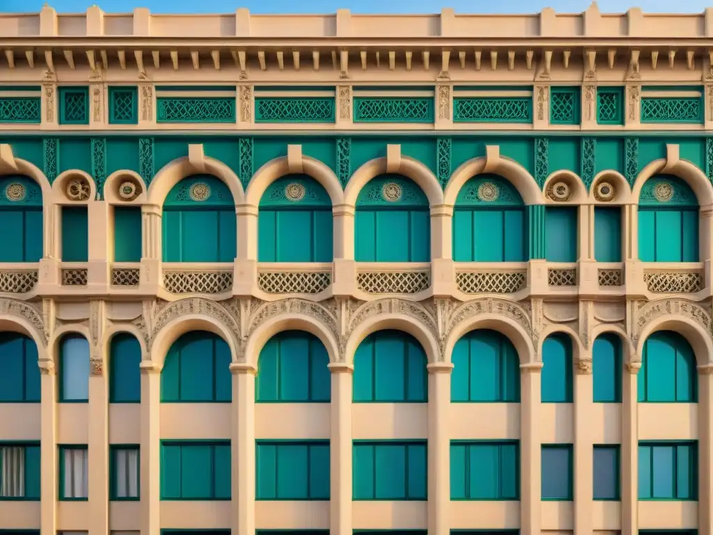 Detalle Art Deco en edificio histórico de Montevideo resalta elegancia y sofisticación