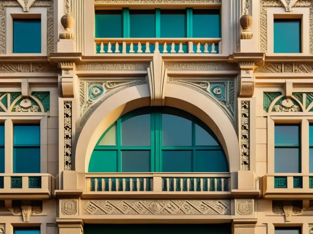 Detalle de la fachada Art Deco de Julio Vilamajó en Montevideo, Uruguay