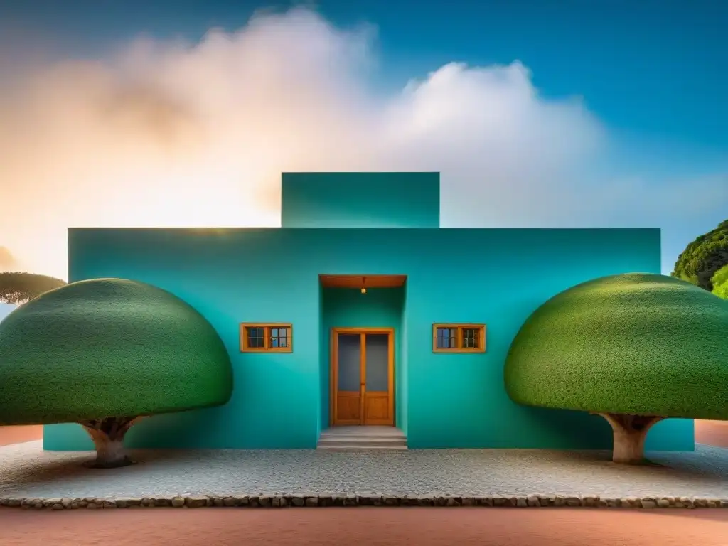 Detalle único y vibrante del exterior del Museo Figari en Uruguay, invitando a explorar su historia