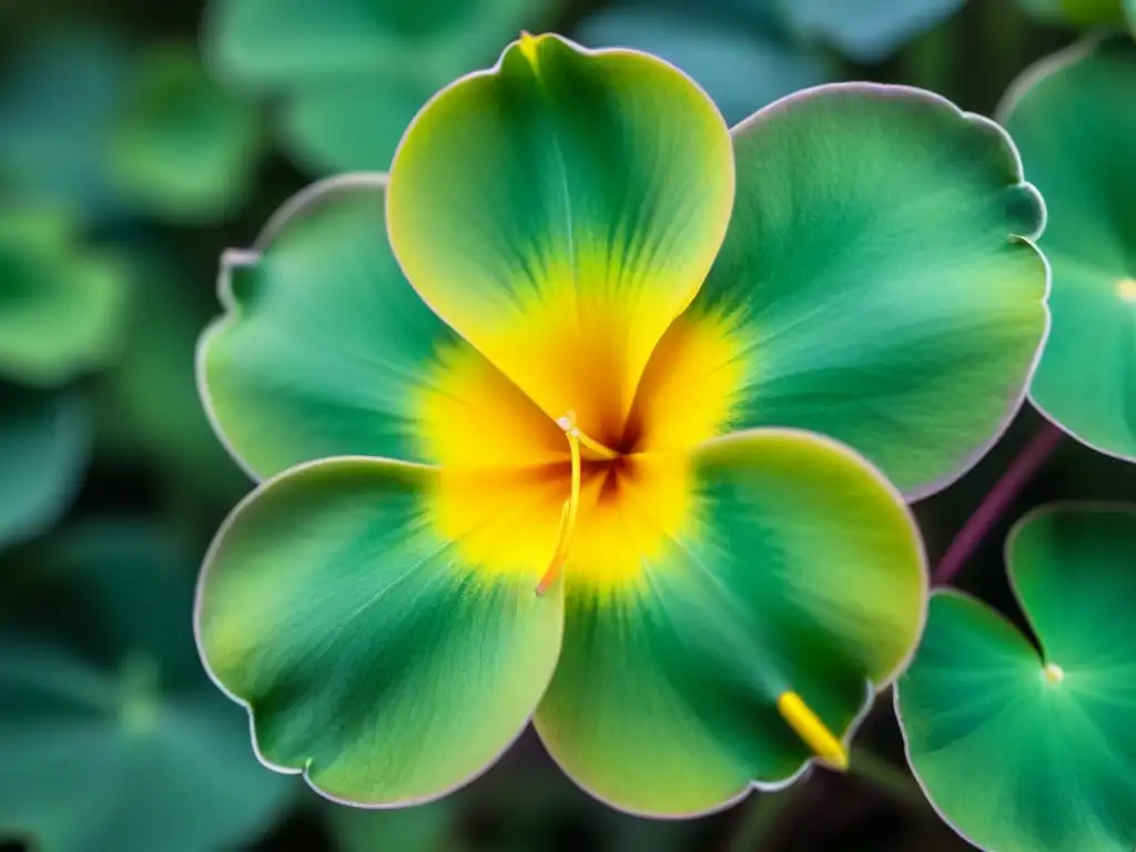 Detalle vibrante de una flor amarilla 'Oxalis corniculata' nativa de Uruguay