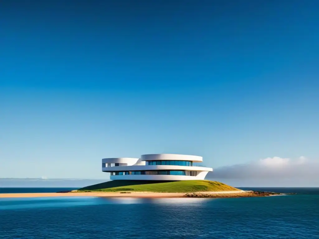 Detalles arquitectónicos de CasaPueblo en Uruguay, capturando la modernidad y el mar