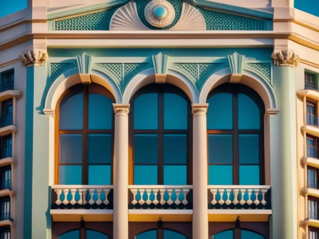 Detalles art déco en el Palacio Salvo de Montevideo, Uruguay