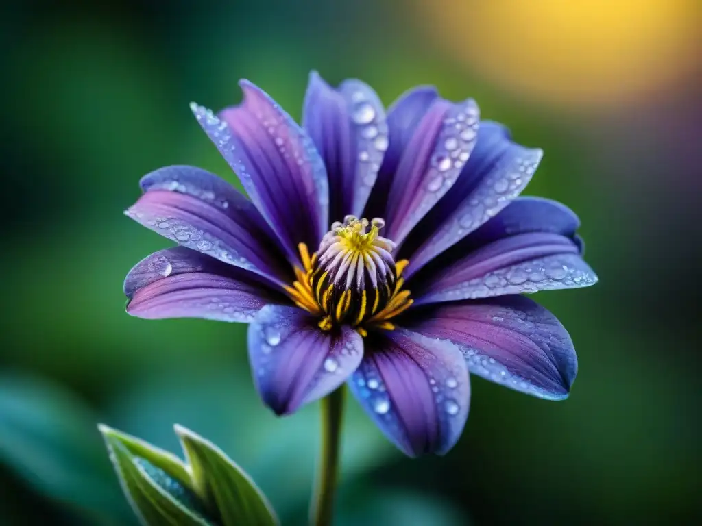 Detalles cautivadores de una flor morada en jardines de Uruguay: macrofotografía en su máxima expresión