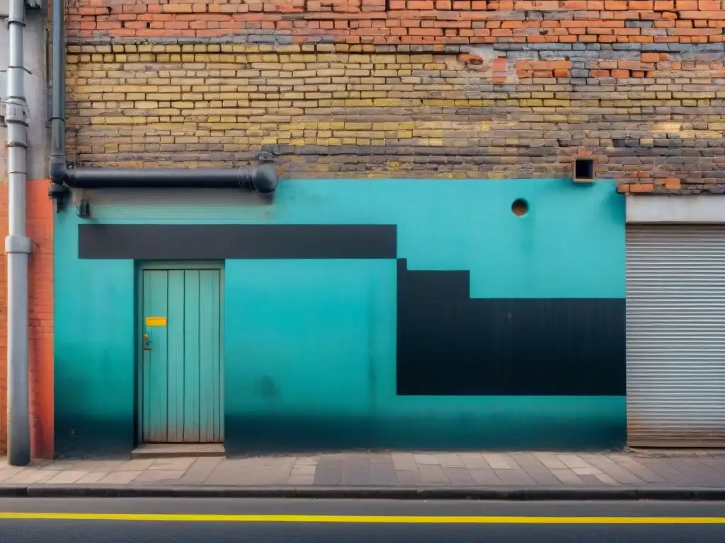 Detalles de graffiti en pared de ladrillo en Montevideo, reflejando la vibrante fotografía urbana de la ciudad