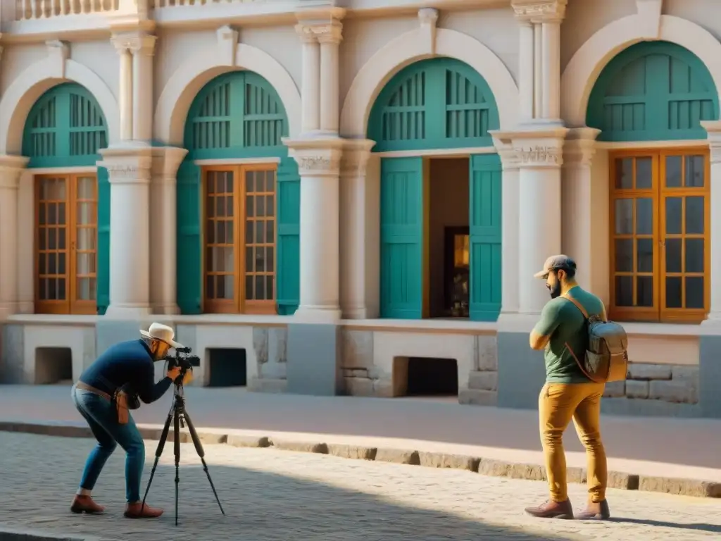 Fotógrafo detallista captura edificio colonial en Montevideo durante taller de fotografía patrimonio historia uruguaya