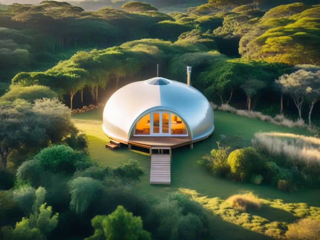 Ecoglamping en Uruguay sostenible: Lujo eco en la naturaleza de Uruguay con tiendas safari y prácticas sostenibles al atardecer