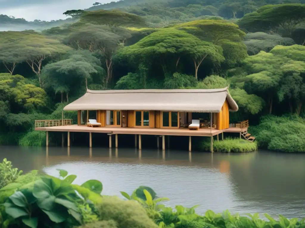 Un ecolodge de lujo sostenible en Uruguay, fusionado con la naturaleza exuberante y un río cristalino