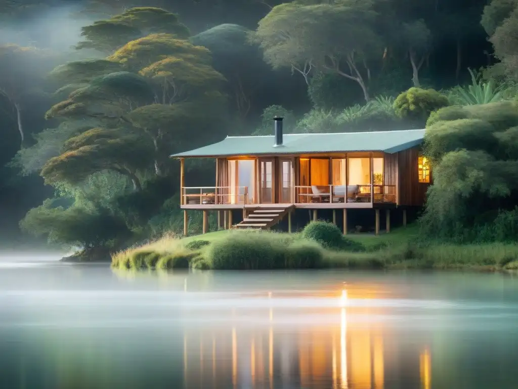 Un ecolodge único en Uruguay, rodeado de naturaleza exuberante junto a un lago sereno