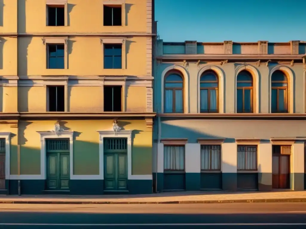 Edificio abandonado en Montevideo al anochecer, con leyendas urbanas Montevideo