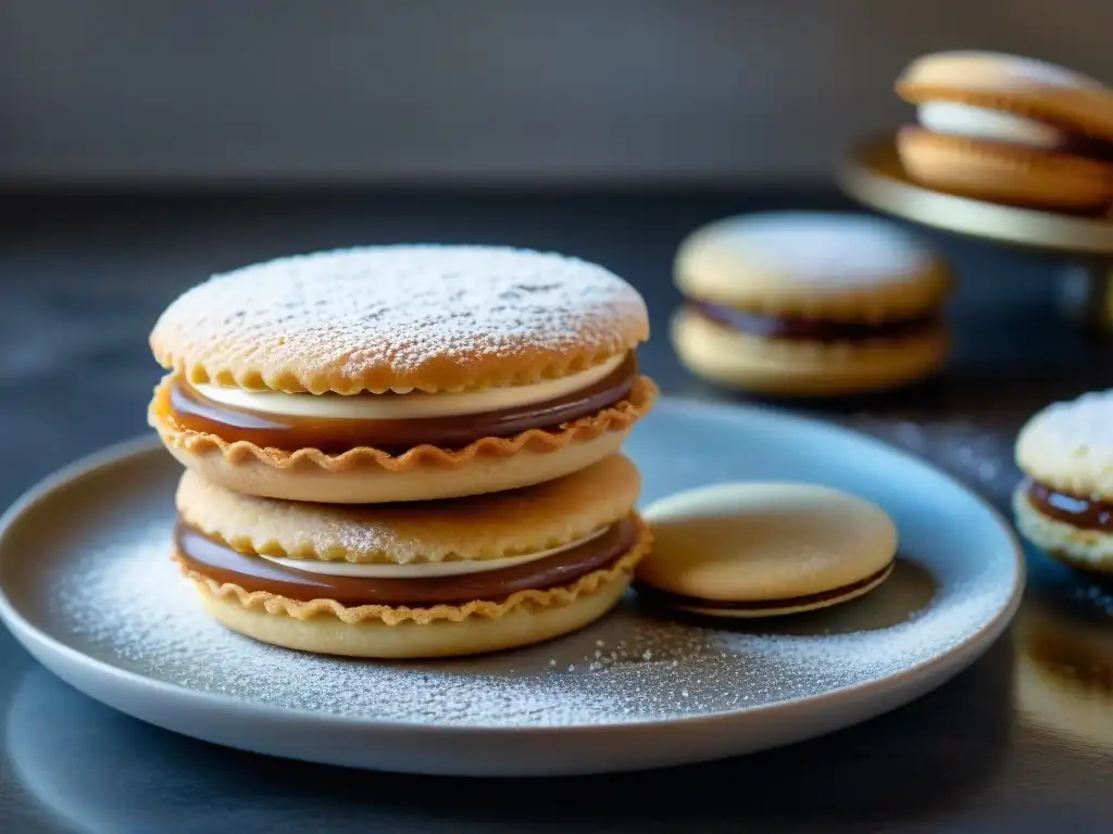 Elaboración artesanal de un alfajor uruguayo casero fácil en una acogedora cocina