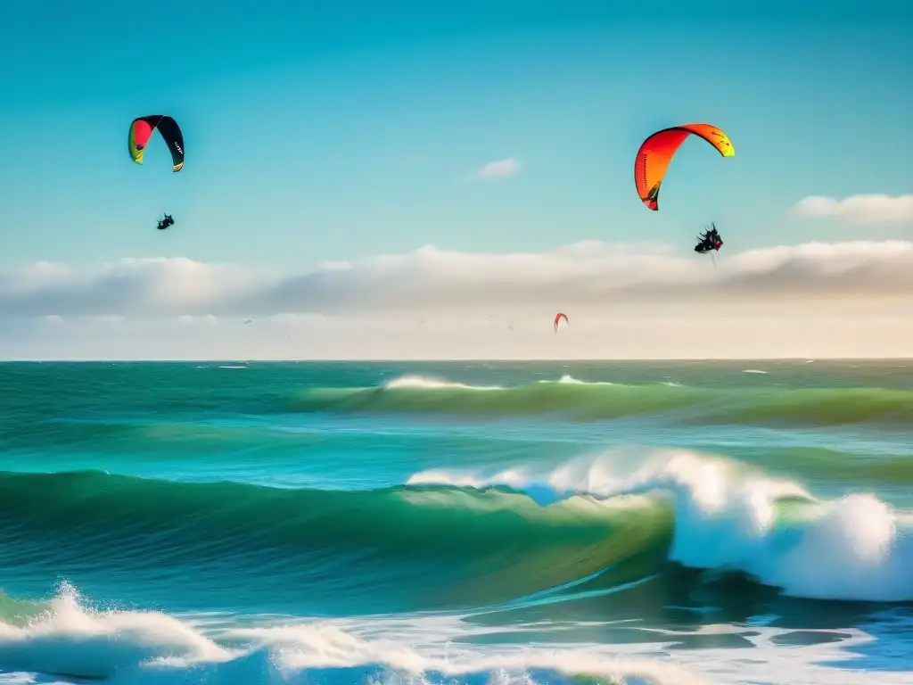 Un emocionante atardecer en Punta del Este, Uruguay, muestra la evolución actual del kitesurf