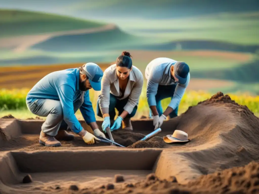 Emocionante excavación de arqueólogos en Sitios arqueológicos Uruguay UNESCO