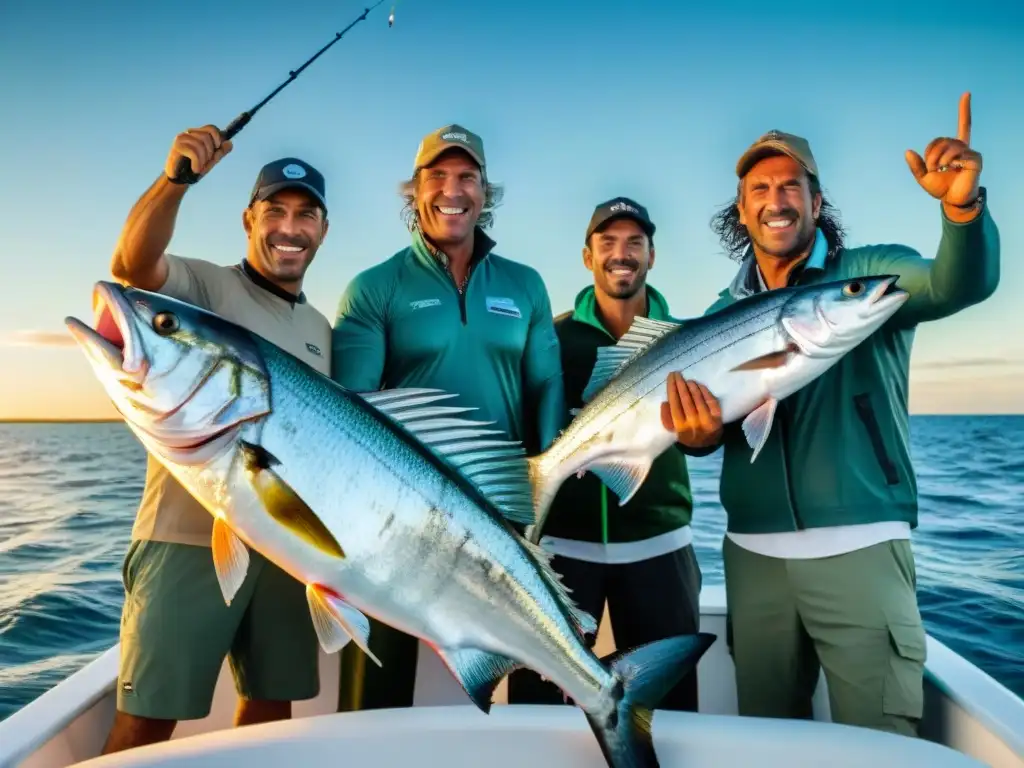 Emocionante pesca deportiva en Uruguay: pescadores felices con sus capturas de dorado, corvina, pejerrey, pez espada y mero en alta mar