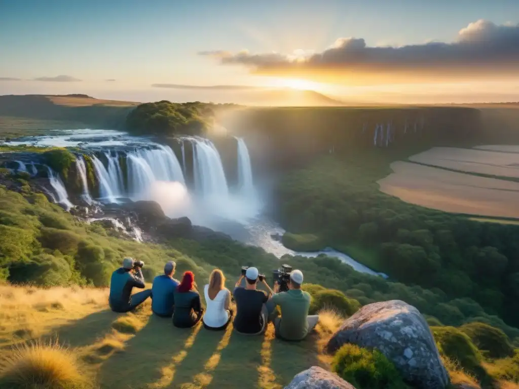 Un emocionante taller de fotografía de aventura en las sierras uruguayas, capturando un atardecer vibrante