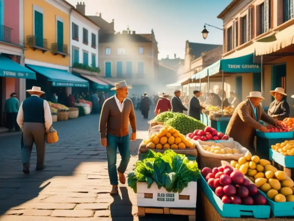 Encanto de los pueblos uruguayos capturando la esencia de un mercado tradicional