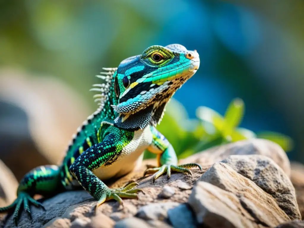 Encuentro con el lagarto overo en su hábitat natural, deslumbrando con su belleza y mirada intensa