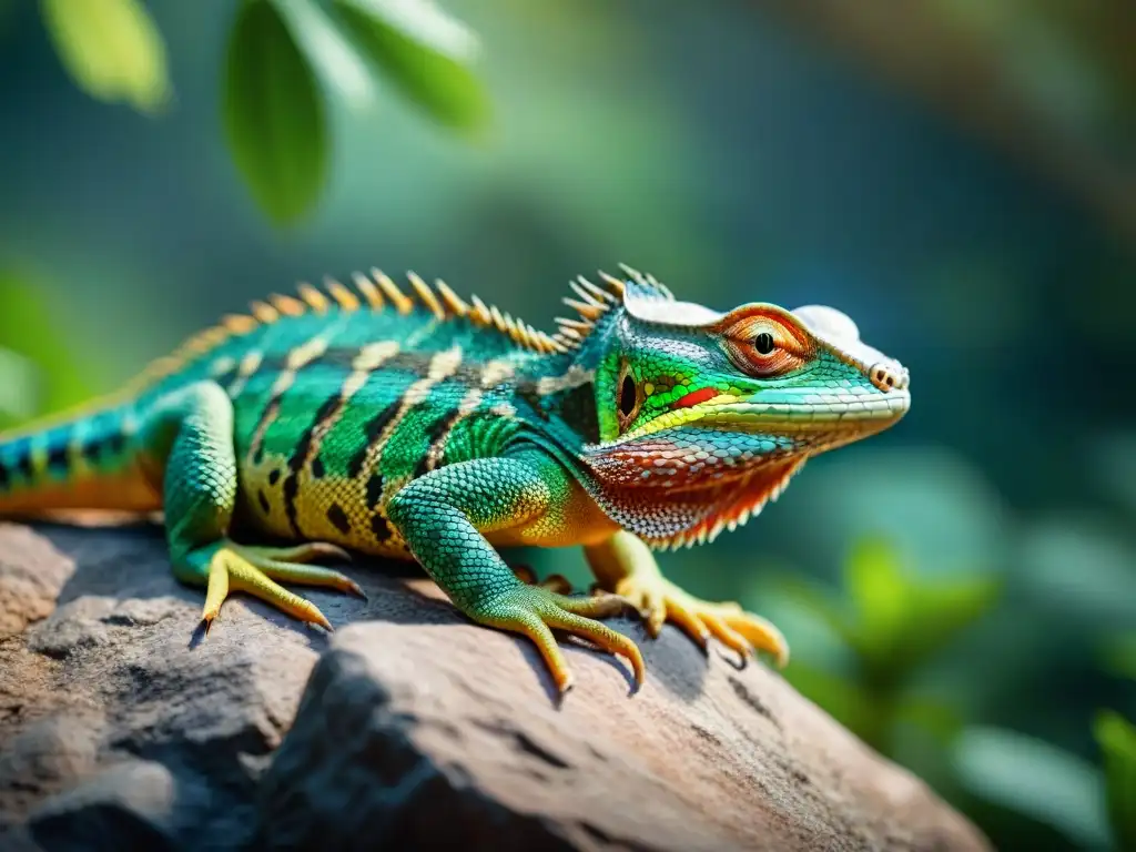 Encuentro con el lagarto overo: un reptil majestuoso en su hábitat natural, exudando sabiduría ancestral