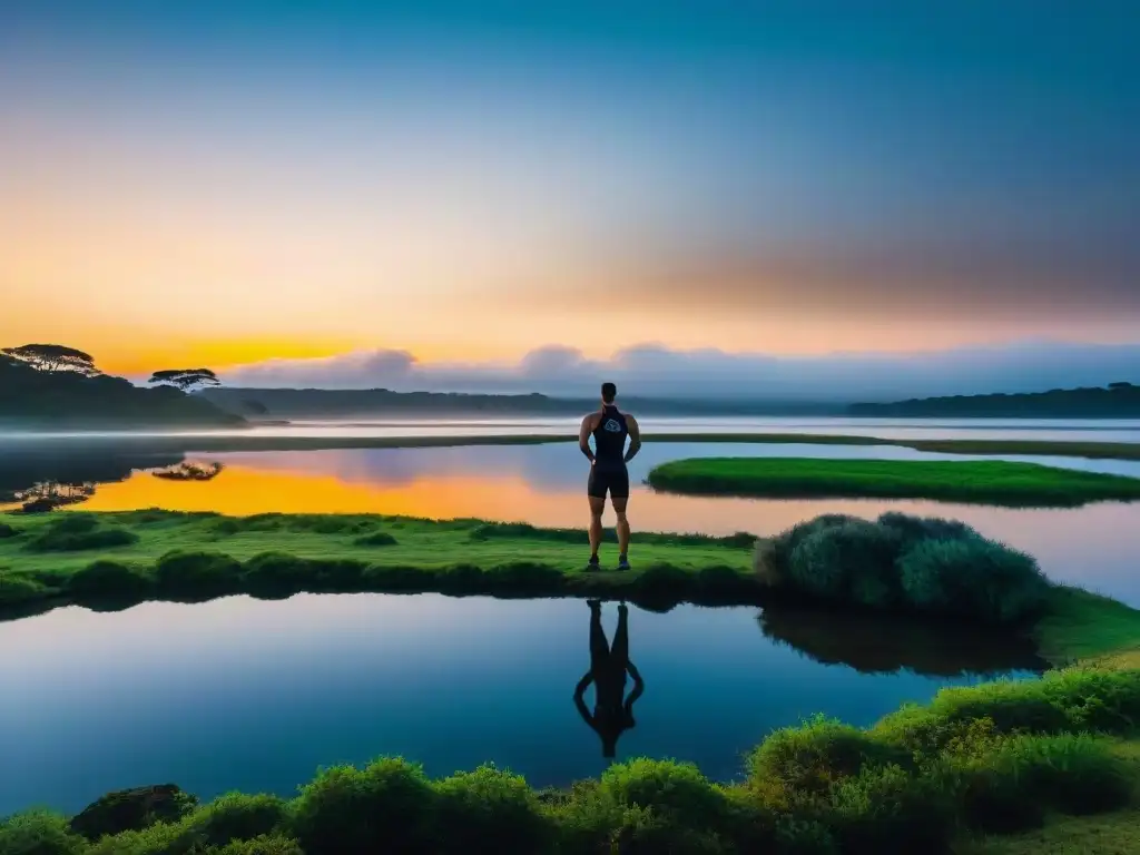 Entrenamiento triatlón en Uruguay: amanecer en Laguna del Sauce, armonía entre naturaleza y deporte