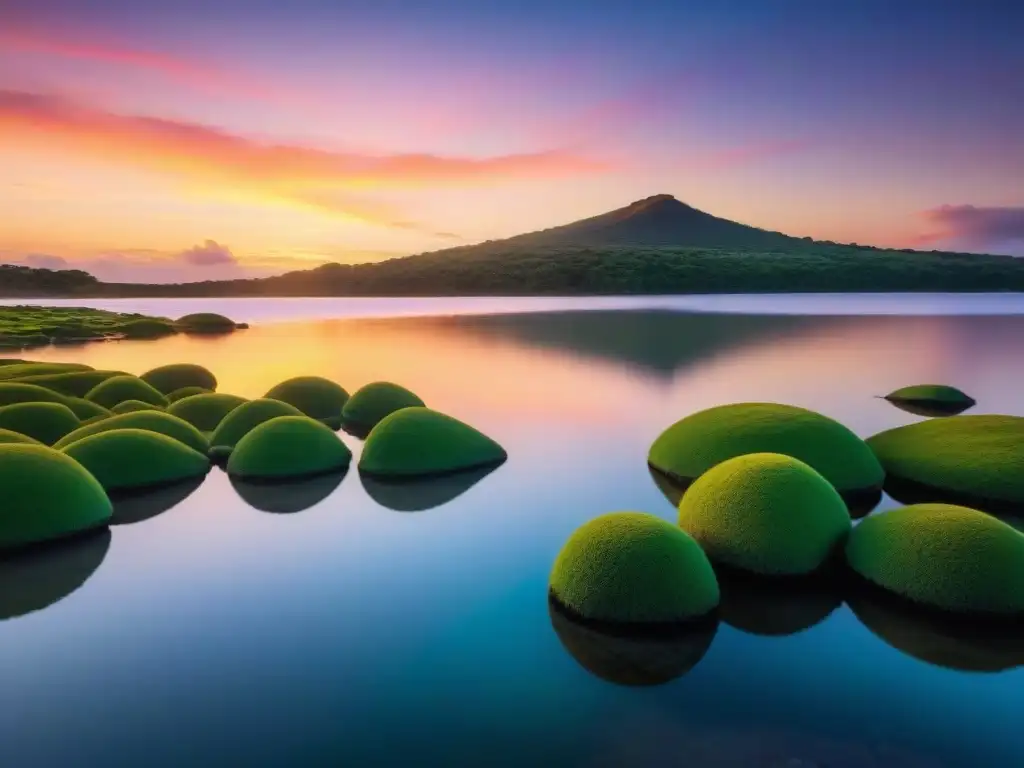 Escenario sereno en Laguna Garzón al atardecer, ideal para spas en Uruguay recomendados