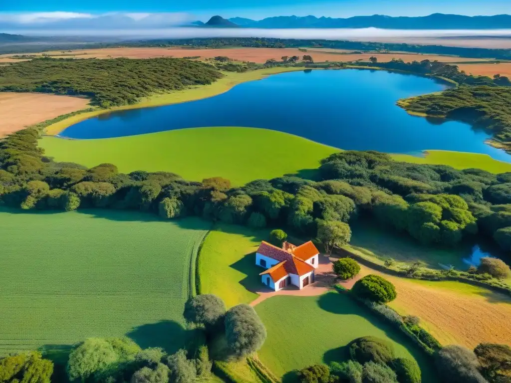 Esencia de estancias uruguayas tradición: pastizales verdes, gauchos en caballo y gastronomía campestre bajo cielo azul