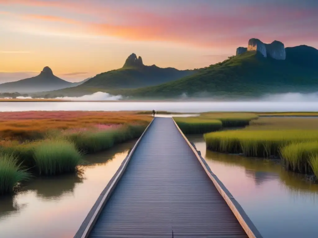 Espectacular amanecer en Bañados del Este con aves en vuelo y ecoturismo en Uruguay experiencias autenticas