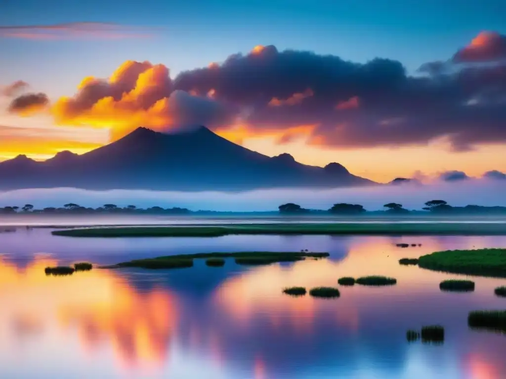 Espectacular amanecer en Esteros del Iberá, Uruguay, con aves y cabañas fotográficas naturaleza Uruguay