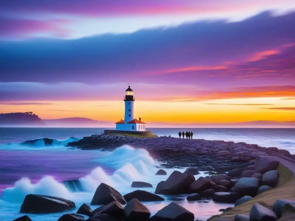 Espectacular amanecer en el Faro de Punta del Este, fotógrafos capturando la belleza natural de la costa uruguaya