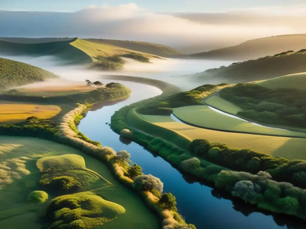 Espectacular amanecer sobre el Valle de Lunarejo en Uruguay, invitando a vivir experiencias auténticas de ecoturismo en Uruguay