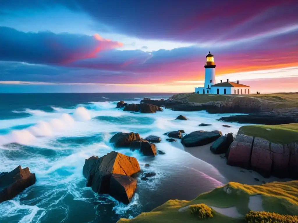 Un espectacular atardecer sobre los acantilados de Cabo Polonio, Uruguay