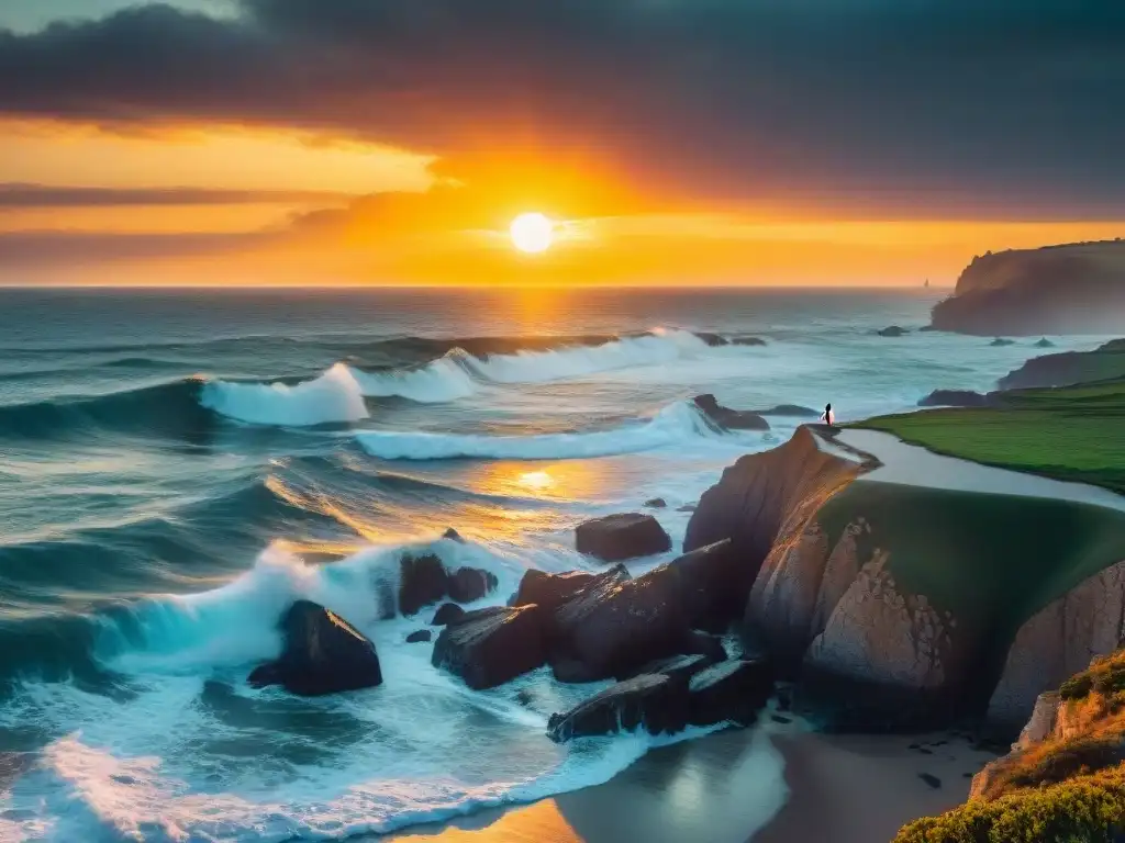 Espectacular atardecer en la costa de Uruguay, capturando la esencia de la fotografía natural en Uruguay