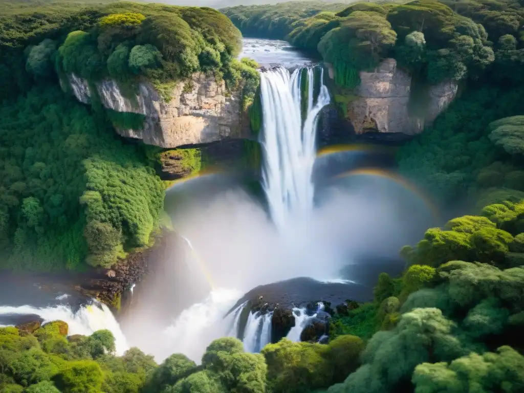 Espectacular cascada rodeada de exuberante vegetación en Uruguay