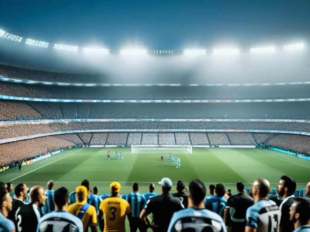 Estadio lleno en Uruguay, rivalidad intensa entre leyendas futbol Uruguay