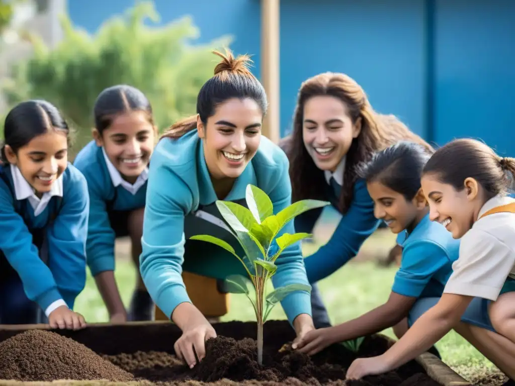 Estudiantes uruguayos realizan proyecto de educación sostenible en escuelas uruguayas