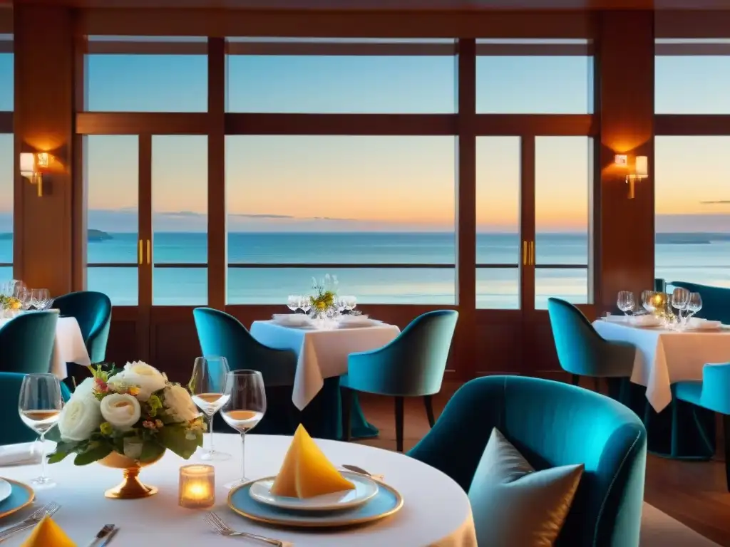 Exclusivo restaurante de lujo en Punta del Este con elegante mesa y refinada decoración