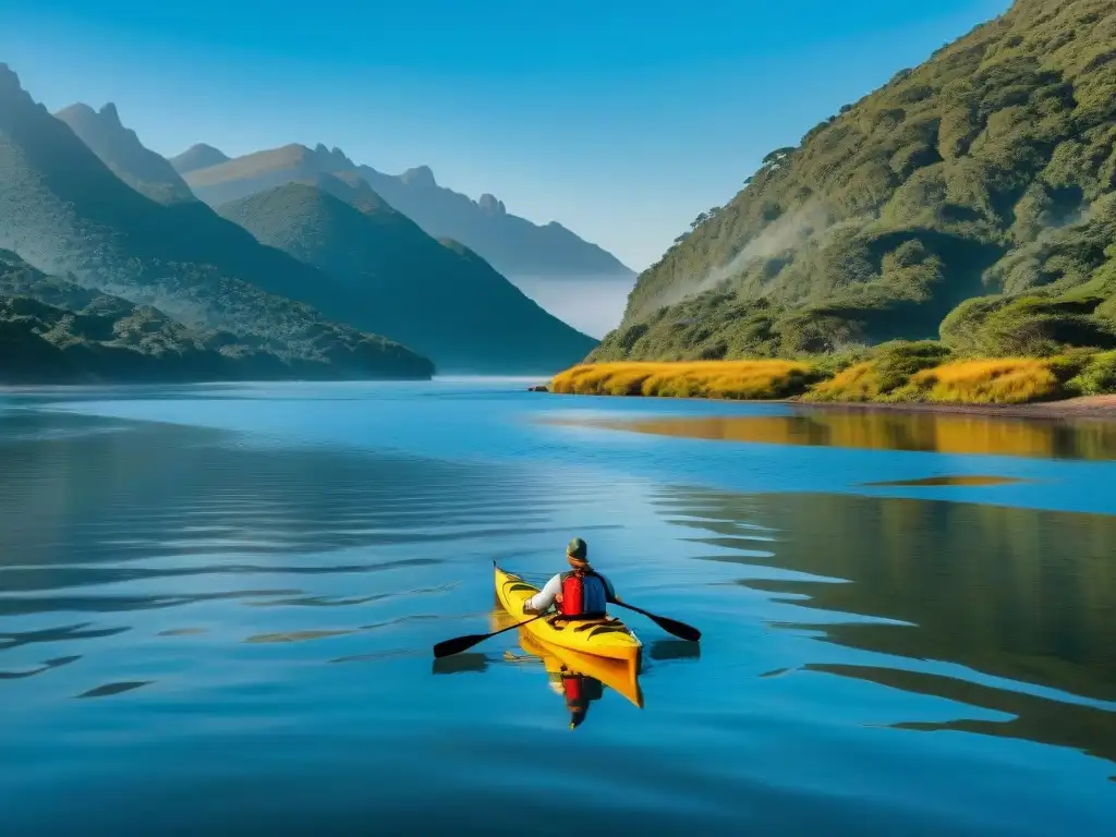 Expediciones en kayak por Uruguay: Kayakers remando en aguas serenas del Río Negro