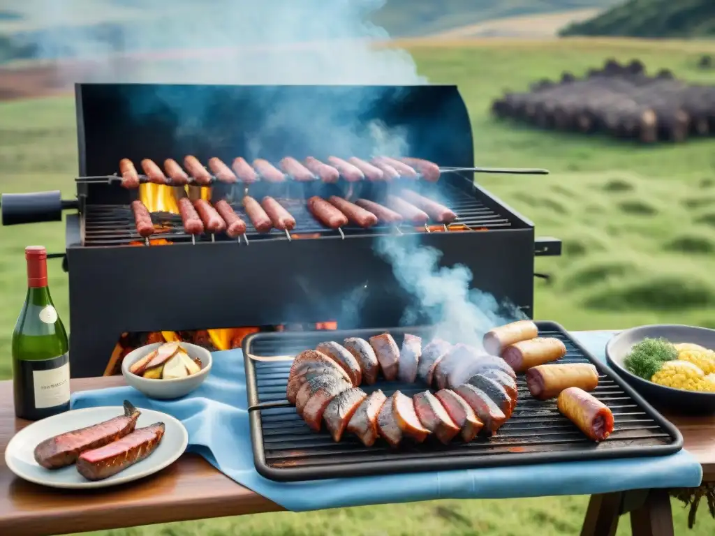 Experiencia de asado uruguayo con sabores del interior y gauchos en campo