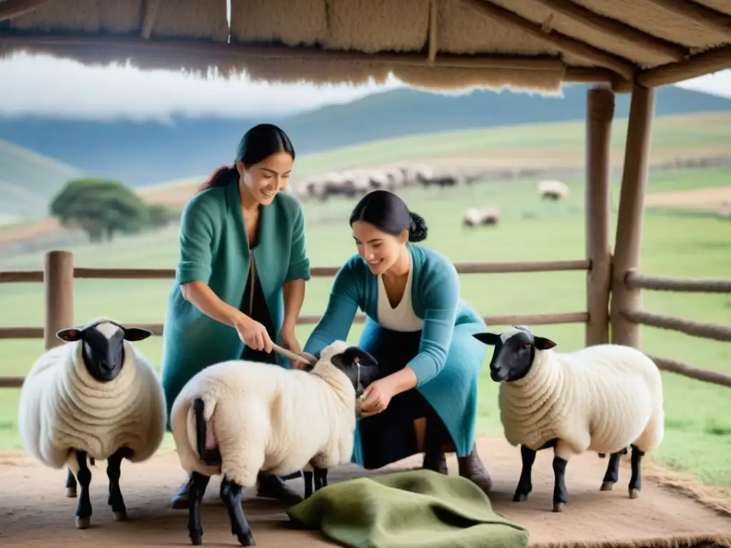 Experiencia de esquila de ovejas en granja uruguaya: tradición lana uruguaya agroturismo