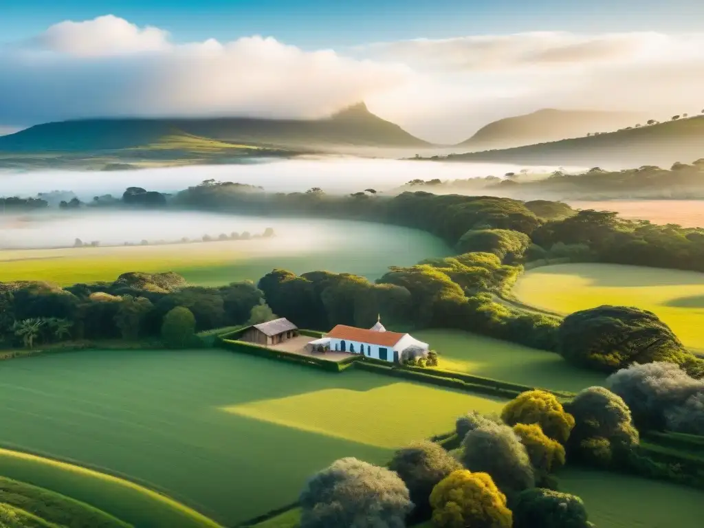 Experiencias auténticas en granjas exclusivas: vista aérea de una finca rural lujosa en Uruguay