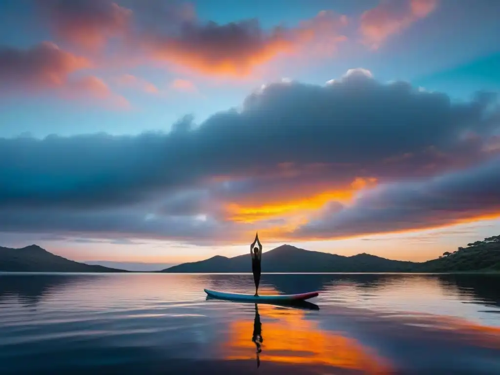 Experiencias únicas de meditación en Uruguay: Atardecer sereno en Laguna Garzón, practicando yoga en paddleboard