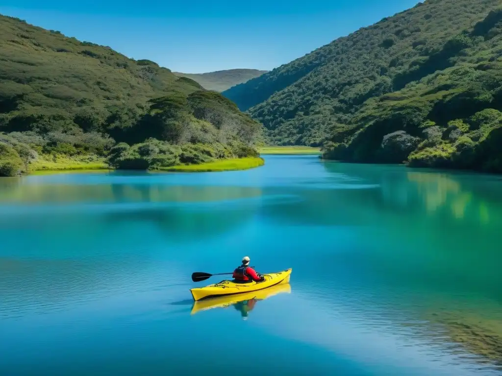 Exploración serena de Laguna Garzón en Uruguay, con rutas de kayak en Uruguay