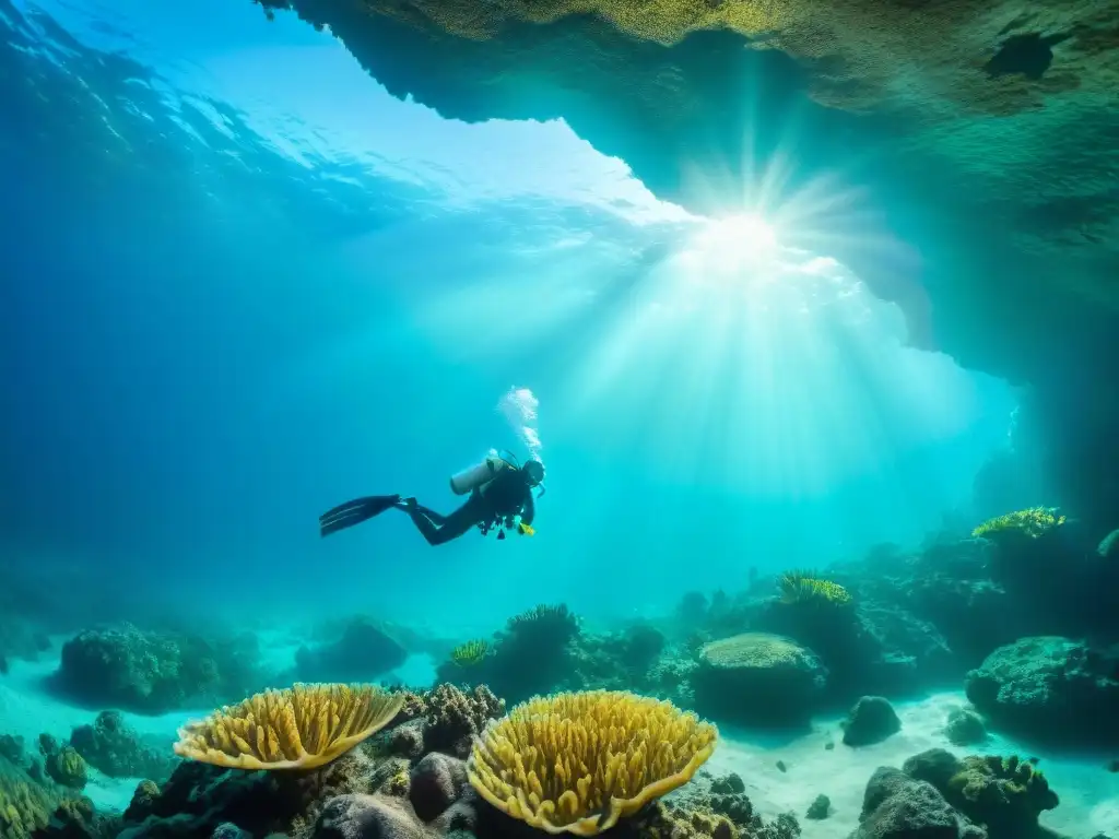 Exploración subacuática en las vibrantes cuevas de Uruguay: corales, peces tropicales y tortuga marina