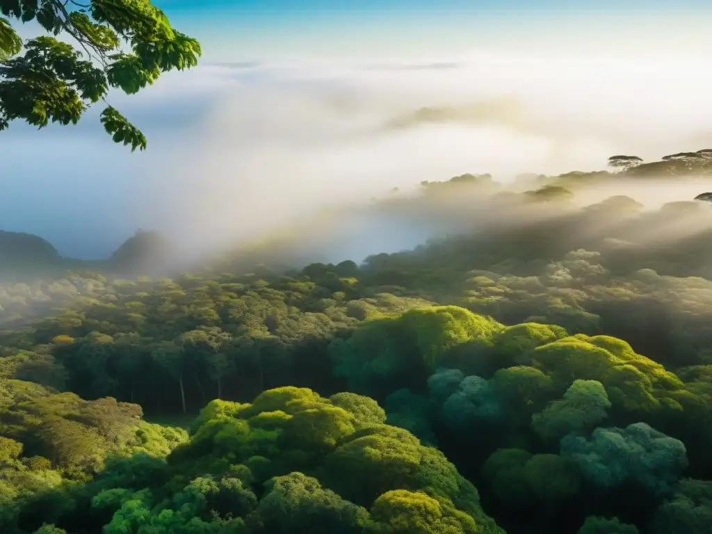 Exploración de turistas en biodiverso bosque uruguayo