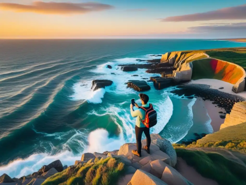 Explorador solitario en Punta del Diablo, Uruguay, mezclando tradición y tecnología para viajar seguro