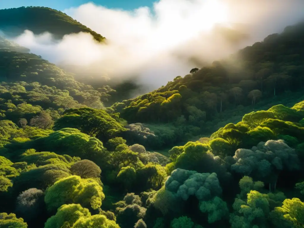 Exploradores maravillados por la naturaleza en un bosque uruguayo