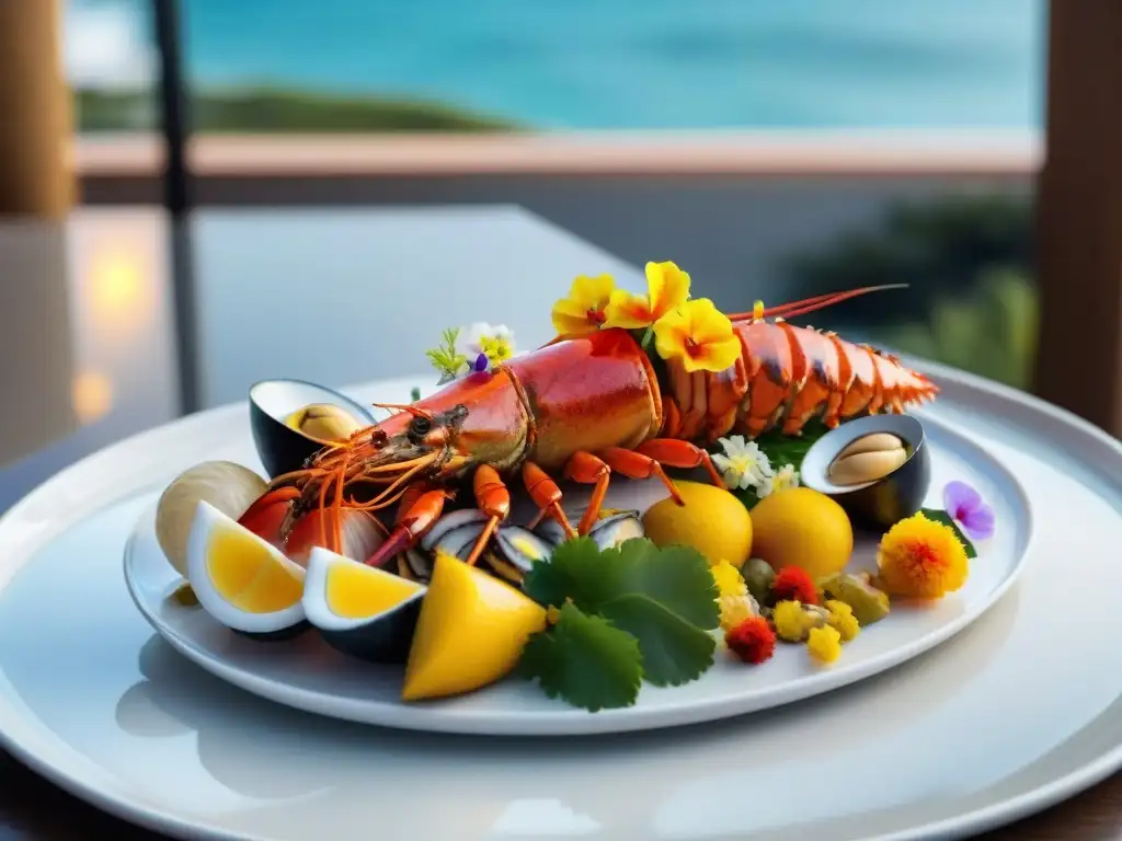 Un exquisito banquete marino en un restaurante de lujo en Punta del Este