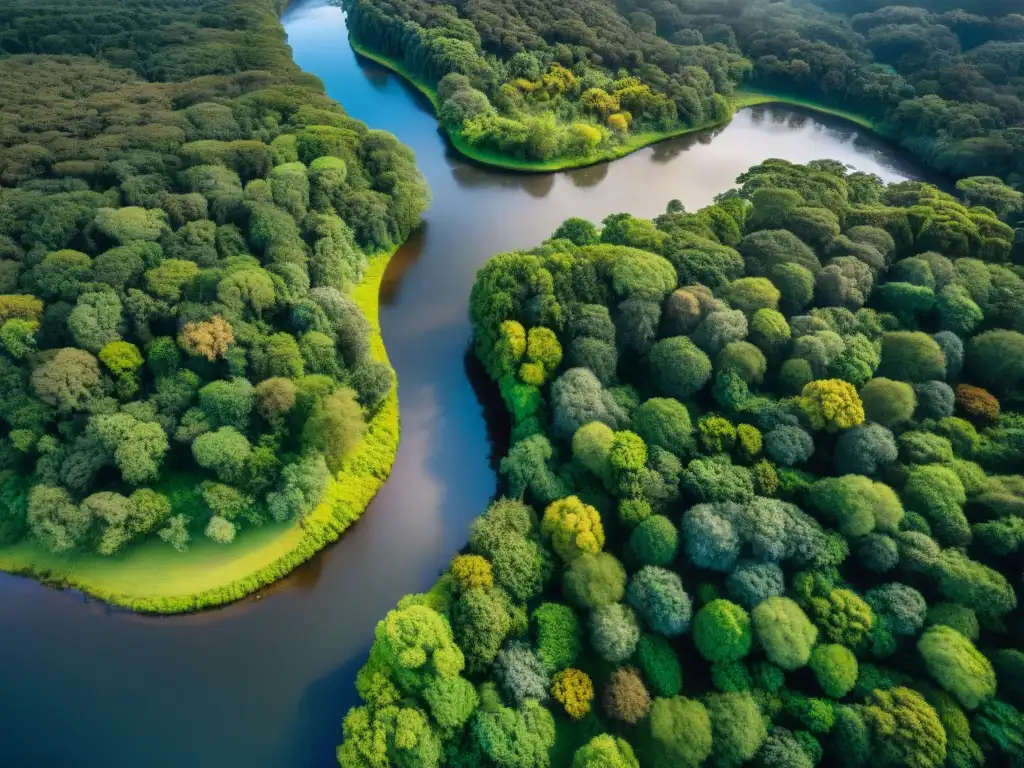 Un exuberante bosque en Uruguay con arroyo, aves y mariposas