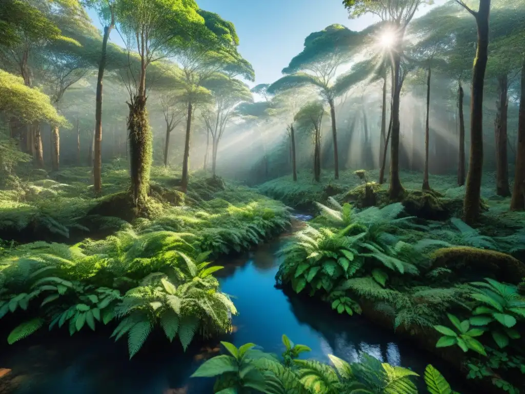 Explora la exuberante naturaleza de Uruguay con este bosque vibrante bajo el cielo azul