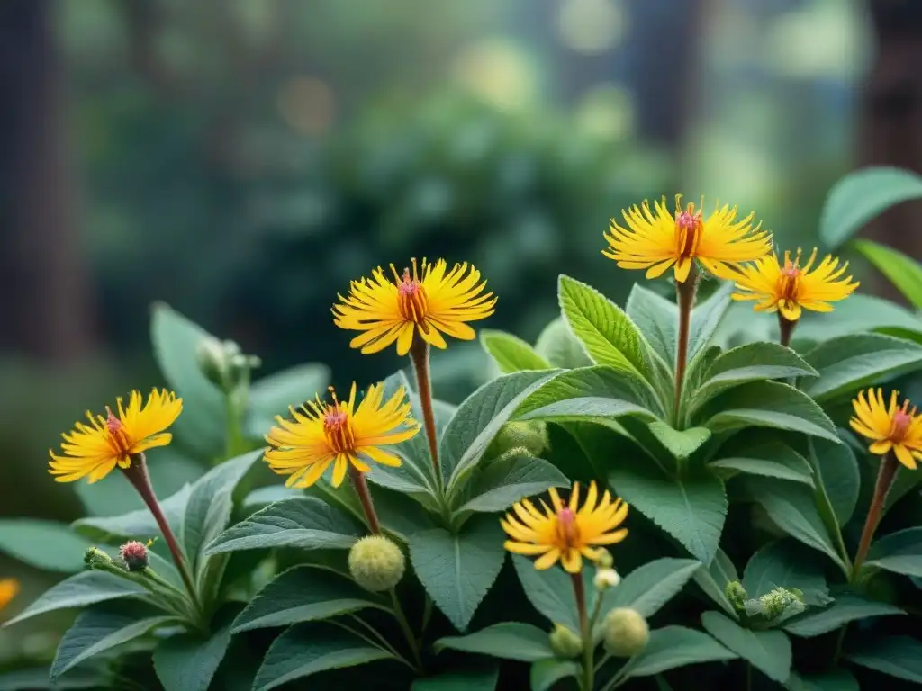 Una exuberante variedad de flores silvestres uruguayas en plena floración, resaltando su belleza delicada y biodiversidad en un entorno natural